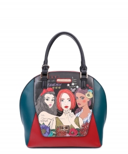 Nicole Lee Printed Color-Block Dome Bag NSD15060